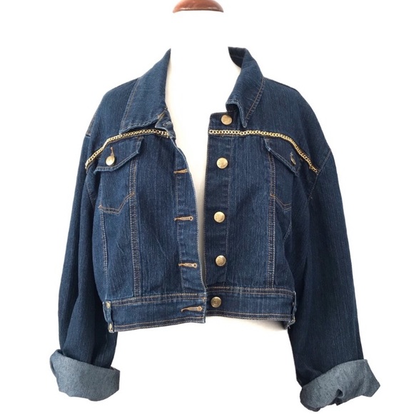 cropped denim jacket size 20
